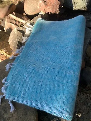 Handmade Himalayan Soft Yak Wool Scarf From Nepal - Sky Blue • $30