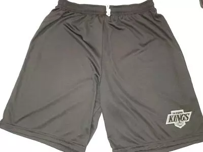 0724-3 Mens LOS ANGELES KINGS Throwback Vintage SHORTS W/Pockets BLACK New • $21.99