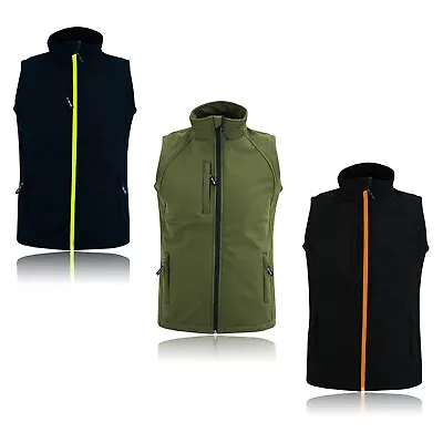 Softshell Fleece Lined WaterProof Windproof Outdoor Mens Work Gillet Golf Jacket • £16.99