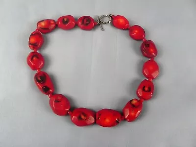 Coral Stone 17 Inch Red Necklace Casual Formal Business Evening Party Regalia • $20