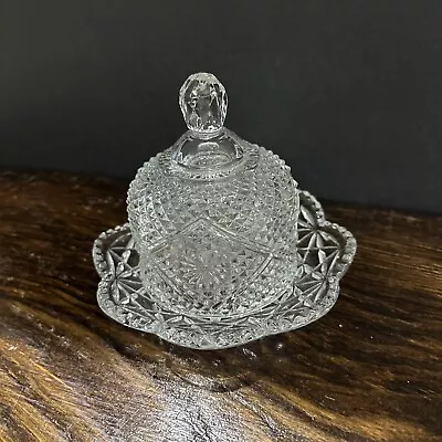 Vintage Avon Fostoria Clear Glass Lidded Butter/Cheese Dish 1970's • $14.99