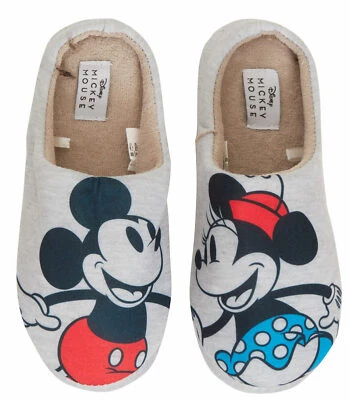 Womens Minnie Mouse Slippers Disney Slip On Mickey Mouse Mules Warm House Shoes  • £14.95