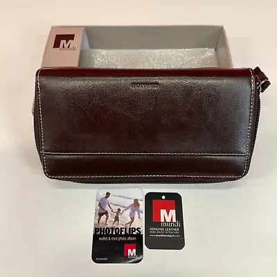 Vintage Mundi Handcrafted Genuine Leather Classic Clutch Travel Wallet Checkbook • $19.79