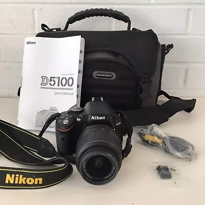 Nikon D5100 16.2MP Digital SLR Camera W/ 18-55mm VR Lens & Quantaray Camera Bag • $138.27