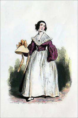 £25.71 • Buy 19th MAID - 19th Century Engraving (Rubber Arabic Watercolor)