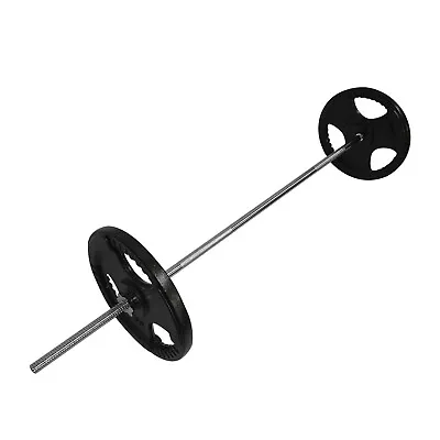 48kg Ez Grip Cast Iron Barbell Weight Set - 180cm Bar + 40kg Iron Weight Plates • $177.26