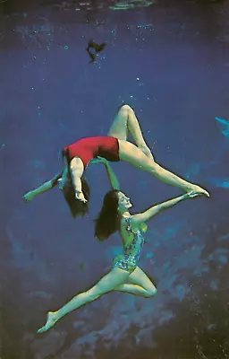 Postcard Two Weeki Wachee Mermaids Water Dance A024 • $5.65