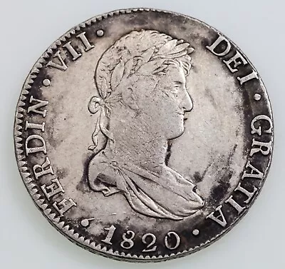 1820 JJ Mexico 8 Reales Silver Coin In XF Condition KM 111 • $168.32