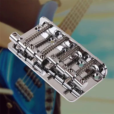 Chrome Vintage Style Bridge For Fender Jazz Bass Guitar 4-String With 4 Scr • $11.60