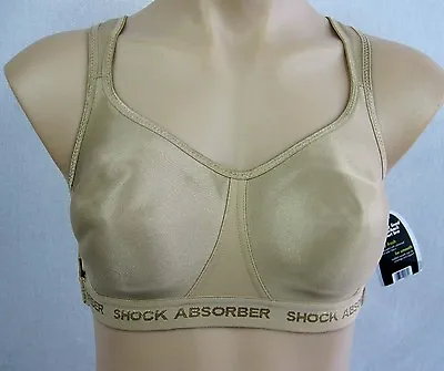 NEW VICTORIA SECRET / SHOCK ABSORBER RACERBACK SPORTS BRA Sz 36B SKIN COLOR • $9.99