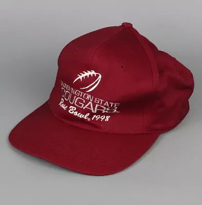 WAZZU Cougars Cap Hat 1998 ROSE BOWL Washington State University Snapback VTG • $393.96