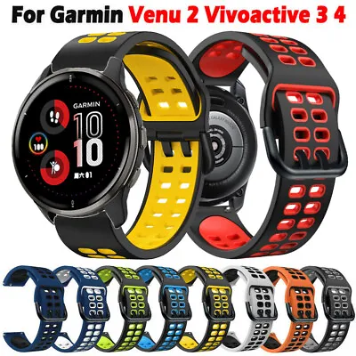 Sport Strap For Garmin Venu 2/2 Plus/SQ Music Vivoactive 3 4 Silicone Watch Band • $6.22