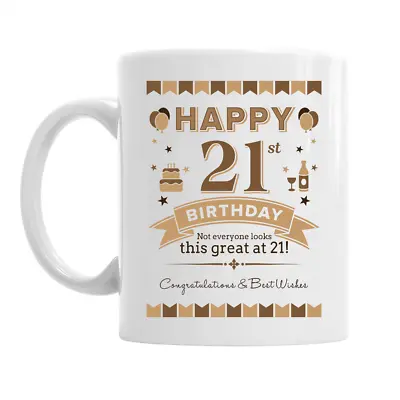 21st Birthday Happy Gift Present Idea For Men Dad Male Keepsake 21 Coffee Mug • £9.95