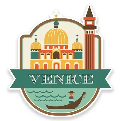 2 X Venice Italy Vinyl Sticker Travel Car Luggage #9187Â  • £2.99