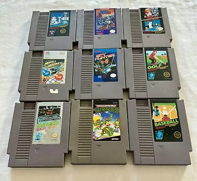 Lot Of 9 NES Games Nintendo - Mario Mega Man Spy Hunter Ninja Turtles Etc • $31