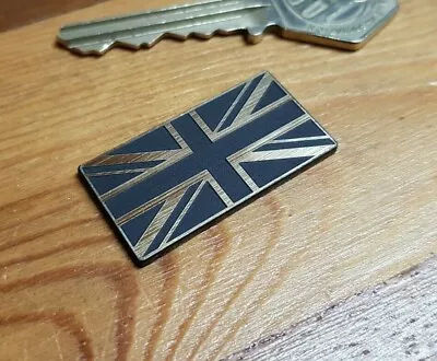 Union Jack Flag Bike Car Van Gold Acrylic Self Adhesive External Badge 1.5  • £2.75