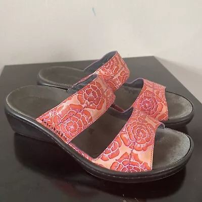 Mephisto Mobils Floral Print Slide Sandals Made In Portugal Size 38 • $18