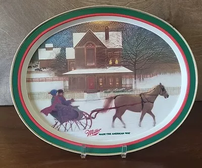 Miller Beer  Made The American Way   Vintage Beer Tray Winter Holidays • $20