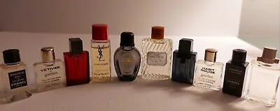 10 PC. VINTAGE MINI Men's Colognes Dior Chanel Givenchy Lagerfeld Guerlain • £143.81