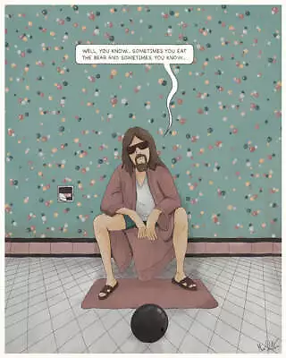 Big Lebowski Dude By Max Dalton Ltd Edition X/100 Print Poster Mondo MINT Movie • $65