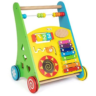 Boppi Musical Wooden Walker Kids Baby Sound Walker With Muisc Xylophone Abacus • £39.99
