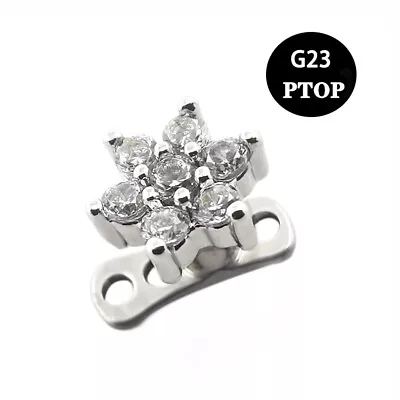 1PC G23 Titanium Base Clear CZ Micro Dermal Anchor Top Skin Diver Piercing 14G • $7.91