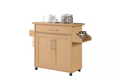 Rolling Kitchen Island Trolley Cart Storage Cabinet With Spice Rack Towel Holder • $130.72