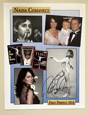 Nadia Comaneci Autograph Signed 8.5”x11” Photo Olympic Gymnast First Perfect 10 • $17