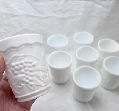 Set Of 8 Imperial Glass Co. Milk Glass Tumbler Beverage Glasses. 1960s Vintage. • $48