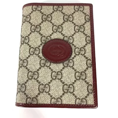 GUCCI 724562 GG Supreme Interlocking  Passport Case Beige X Brown Unused • $380