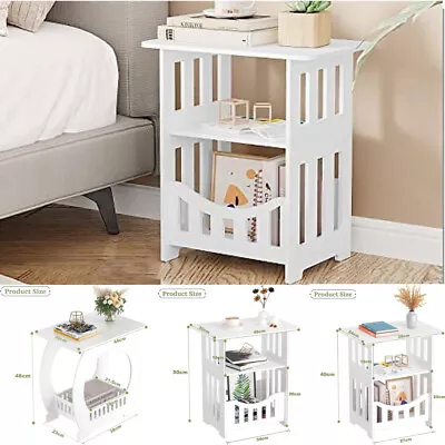 Small Bedside Table Cabinet Side Coffee Table Tea Table Nightstand Storage Rack • £12.90