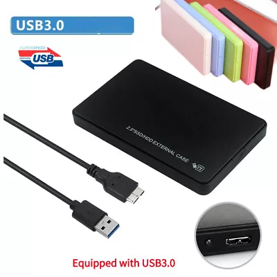 2.5  Hard Drive Enclosure SATA HDD/SSD Caddy Case To USB 3.0 For LAPTOP DVR • £5.30