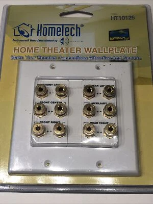 $10.90 • Buy HomeTech HT10125 Home Theater Wall Plate Six Channel Speaker Connection