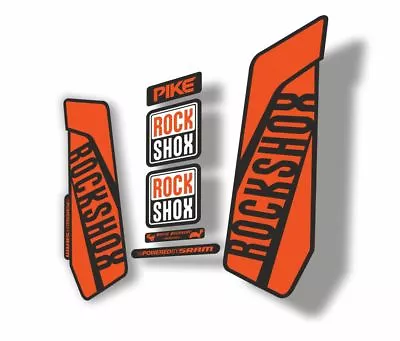 Rock Shox Pike 2016 Mountain Bike Cycling Decal Kit Sticker Adhesive Orange • $19.99