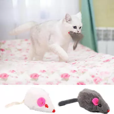 1x Furry Mice With Catnip & Rattle Sound Made Of Real Rabbit Fur Cat Toy Mouse • $6.64