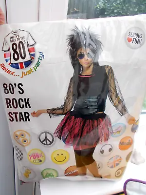 NEW Ladies SMIFFY 80'S Rock Star  Madonna  Costume . SIZE SMALL 8 - 10 • £14.99