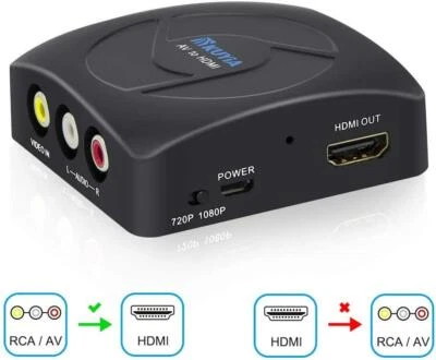 £10.49 • Buy 3 RCA To HDMI CVBS Full HD Video 1080p AV Scart Composite Converter Mini Adapter