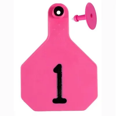 Y-Tex Large 4 Star Livestock Identification Tags  #1-25 Hot Pink 25ct Pkg • $47.94
