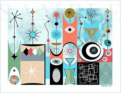 New 8.5x11 Cool! Retro Atomic Abstract Color Fine Art Picture Print Poster • $9.95
