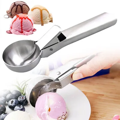 Ice Cream Scoop Stainless Steel For Mash Potato Ice Cream Spoon Ball Scooper New • £6.19