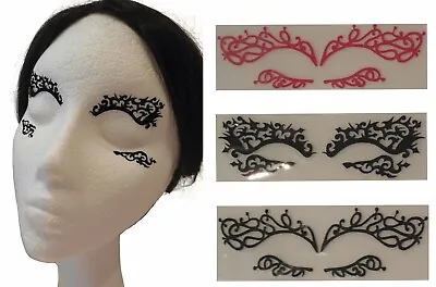Black Red Eye Shadows Tattoo Sticker Festival Temporary Eyes Face Lace Stickers • £4.99