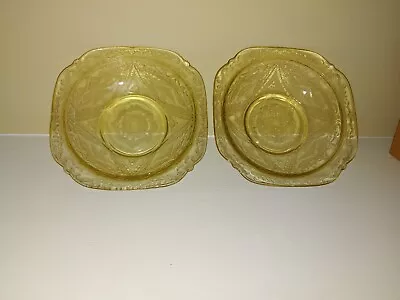 Madrid Depression Glass 5  Dessert Bowls (pair) In Amber • $13.50