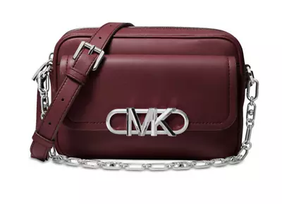 Michael Michael Kors Leather Parker Chain Swag Camera Crossbody Merlot Red • $140.25