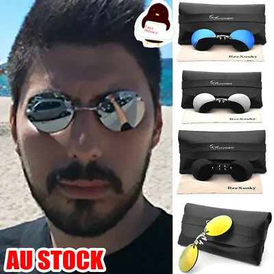 $11.93 • Buy Retro Round Clip On Nose Sunglasses Matrix Movie Rimless Sun Glasses  UV400 TO