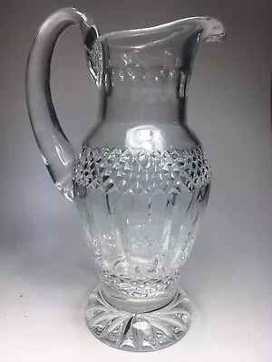 Vintage Cut Glass Crystal Small Pitcher 7 1/2” Tall Excellent • $15.95