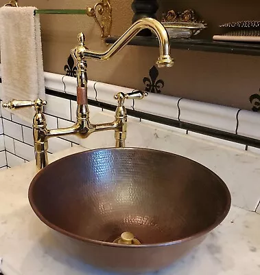 14  Rustic Round Copper Vessel Bathroom Sink • $149.95