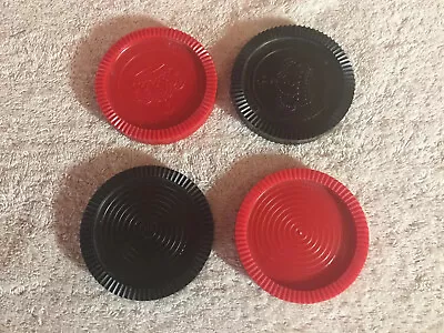 2 Black & 2 Red Large Jumbo 3  Rug Checkers Game Replacement Pieces Parts • $4.25