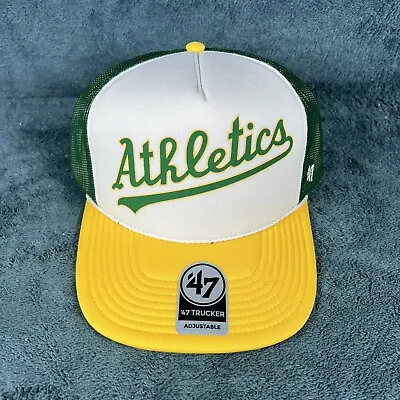 NWT ‘47 Brand Oakland Athletics Trucker Mesh / Foam MLB Snapback Baseball Hat • $22.99