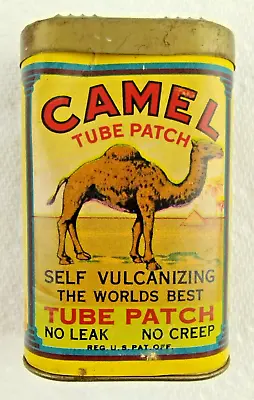 Vintage Camel Tube Patch Rubber Tire Repair Self Vulcanizing Container • $51