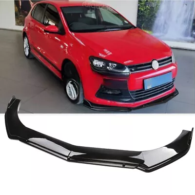 For VW Golf Polo GTI Glossy Black Front Bumper Lip Spoiler Splitter Body Kit • $66.49